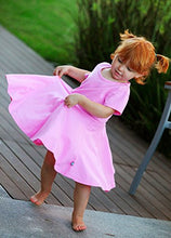 Load image into Gallery viewer, City Threads Big Girls' Short Sleeve Twirly Circle Party Dress Perfect for Sensitive Skin/SPD/Sensory Friendly for School or Play Fall/Spring, Navy, 3T