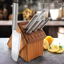 Load image into Gallery viewer, Rada Cutlery Oak Block 7 Pc Stainless Steel Kitchen Knife Set with Aluminum, Silver Handle
