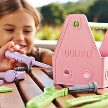Load image into Gallery viewer, Green Toys Tool Set, Pink 4C - 15 Piece Pretend Play, Motor Skills, Language & Communication Kids Role Play Toy. No BPA, phthalates, PVC. Dishwasher Safe, Recycled Plastic, Made in USA.