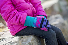 Load image into Gallery viewer, Jack & Mary Designs Handmade Kids Fleece-Lined Wool Mittens, Made from Recycled Sweaters in the USA (Pink/Gray/Cream, Small/Medium)