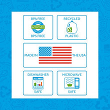 Load image into Gallery viewer, Re-Play Made in USA 3pk 12 oz. Bowls in Aqua, Sky Blue and Navy Blue | Made from Eco Friendly Heavyweight Recycled Milk Jugs and Polypropylene - Virtually Indestructible (True Blue)