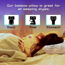Load image into Gallery viewer, Memory Foam Pillow For Sleeping - USA MADE - (Queen) Ultra-Luxury Bamboo, Adjustable CertiPUR-US Shredded Memory Foam and Poly Blend, Hypoallergenic Bed Pillow for Side, and Back Sleeper - United States of Made