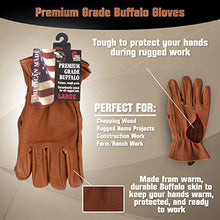 Load image into Gallery viewer, American Made Buffalo Leather Work Gloves , 650, Size: Large