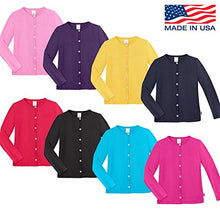 Load image into Gallery viewer, City Threads Girls Cardigan Top Button Down Sweater Layering School Play for Sensitive Skin SPD Sensory Friendly, Bubblegum, 8