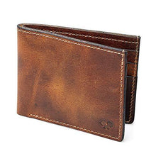 Load image into Gallery viewer, Bifold Leather Wallet For Men | Made in USA | Mens Bifold Wallets | American Made | Tobacco Snakebite Brown | Main Street Forge - United States of Made