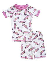 Load image into Gallery viewer, Brian the Pekingese Girls 100% Organic Cotton Short Sleeve and Shorts Pajamas (5T, Pink Convertible)