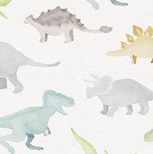 Load image into Gallery viewer, Carousel Designs Watercolor Dinosaurs Crib Sheet - Organic 100% Cotton Fitted Crib Sheet - Made in The USA - United States of Made