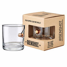 Load image into Gallery viewer, BenShot"Bulletproof"- Rocks Glass with Real Bullet (0.45ACP) Made in the USA