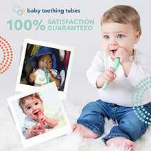 Load image into Gallery viewer, Baby Teething Tubes: Soft Silicone Teething Baby Toy for Babies 0+ Months - 7 inches long - Helps Soothe Teething Irritation - Durable, Safe Silicone - Hypoallergenic - Easy to Clean - Made in the USA