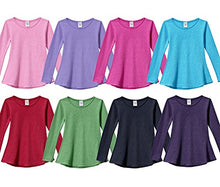 Load image into Gallery viewer, City Threads Big Girls' Thermal Long Sleeve Tunic Shirt Tee Dress for School Party Play, Candy Apple Red, 8