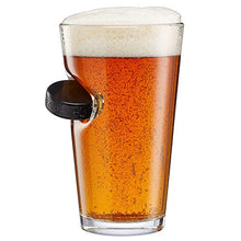 Load image into Gallery viewer, BenShot Glasses with Hockey Puck Embedded (1, 16oz Pint)