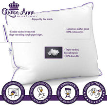 Load image into Gallery viewer, The Original Queen Anne Pillow - Famous 100% European White Goose and Duck Down Blend - Cruelty Free Luxury Hotel Pillows - Made in USA (Queen Firm)