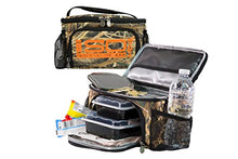 Load image into Gallery viewer, Small Meal Prep Lunch Bag ISOMINI 2 Meal Insulated Lunch Bag Cooler with 4 Stackable/Reusable Meal Prep Containers, 1 Ice Pack ISOBRICK, and 1 Shoulder Strap - Made in USA (Mossy Oak Blades)