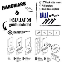 Load image into Gallery viewer, IRON AMERICAN - Multi-Purpose Steel Light Dumbbell Wall Rack Storage/Shelf/Hanger 23" (4 Slots) - (Made in USA) Store Dumbbells and Spray Bottles/Gym Equipment Rack ONLY (Hardware Included)