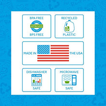 Load image into Gallery viewer, Re-Play Made in USA 8pk Toddler Feeding Utensils Spoon and Fork Set | Eco Friendly Recycled Milk Jugs - Virtually Indestructible | Sky Blue, Aqua, Teal, Navy (True Blue+)