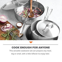 Load image into Gallery viewer, American Kitchen Cookware - 5 piece Stainless Steel Cookware Set"Make Enough for Leftovers"; Tri-Ply Stainless Steel and PFOA-Free Nonstick; Manufactured in USA