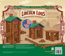 Load image into Gallery viewer, Lincoln Logs –100th Anniversary Tin-111 Pieces-Real Wood Logs-Ages 3+ - Best Retro Building Gift Set for Boys/Girls - Creative Construction Engineering – Top Blocks Game Kit - Preschool Education Toy, Brown (854)