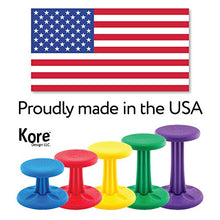 Load image into Gallery viewer, Kore Kids Wobble Chair - Flexible Seating Stool for Classroom & Elementary School, ADD/ADHD - Made in USA - Age 6-7, Grade 1-2, Black (14in)