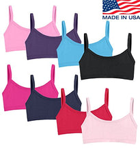 Load image into Gallery viewer, City Threads Girls Crop Training Bras in 100% Cotton Perfect for Sensitive Skins or SPD Sensory Friendly Great for Starter Bras, Dance Sports and Layering, Turquoise, 12