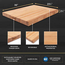 Load image into Gallery viewer, John Boos Block RA06 Maple Wood Edge Grain Reversible Cutting Board, 30 Inches x 23.25 Inches x 2.25 Inches - United States of Made