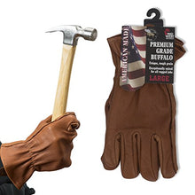 Load image into Gallery viewer, American Made Buffalo Leather Work Gloves , 650, Size: Large