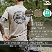 Load image into Gallery viewer, “Outland Badge” Short Sleeve Outdoor Tee, Unisex Hiking Shirt, Made in USA