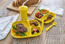Load image into Gallery viewer, Re-Play Made in USA 4pk Divided Trays with Deep Sides and Three Compartments for Outdoor, Camping, Party, Tailgating or Everyday Dining |BPA FREE |Dishwasher & Microwave Safe | Grey (4pk)