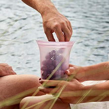 Load image into Gallery viewer, Zip Top Reusable 100% Silicone Food Storage Bags and Containers, Made in the USA - 3 Cup Set - Lavender