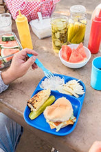 Load image into Gallery viewer, Re-Play Set of 3 Made in the USA Deep Divided Heavy Duty Dining Trays with 3 Compartments| Virtually Indestructible Eco Friendly Recycled HDPE| Outdoor, Camping, Party or Everyday Dining| True Blue