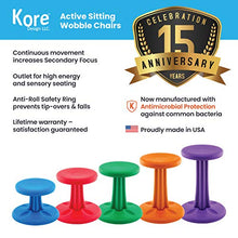 Load image into Gallery viewer, Kore Kids Wobble Chair - Flexible Seating Stool for Classroom & Elementary School, ADD/ADHD - Made in USA - Age 6-7, Grade 1-2, Black (14in)