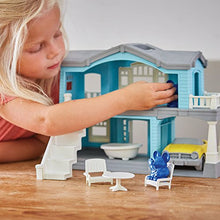 Load image into Gallery viewer, Green Toys House Playset, Blue - 10 Piece Pretend Play, Motor Skills, Language & Communication Kids Role Play Toy. No BPA, phthalates, PVC. Dishwasher Safe, Recycled Plastic, Made in USA.