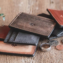 Load image into Gallery viewer, Men’s Slim Wallet | Made in USA | Full Grain Leather | Tobacco Snakebite - United States of Made