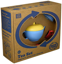 Load image into Gallery viewer, Green Toys Tea Set, Blue CB - 17 Piece Pretend Play, Motor Skills, Language & Communication Kids Role Play Toy. No BPA, phthalates, PVC. Dishwasher Safe, Recycled Plastic, Made in USA.