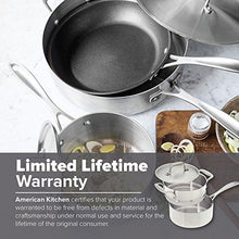 Load image into Gallery viewer, American Kitchen Cookware - 5 piece Stainless Steel Cookware Set"Make Enough for Leftovers"; Tri-Ply Stainless Steel and PFOA-Free Nonstick; Manufactured in USA