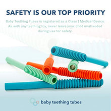 Load image into Gallery viewer, Baby Teething Tubes: Soft Silicone Teething Baby Toy for Babies 0+ Months - 7 inches long - Helps Soothe Teething Irritation - Durable, Safe Silicone - Hypoallergenic - Easy to Clean - Made in the USA