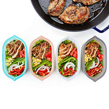 Load image into Gallery viewer, Zip Top Reusable 100% Silicone Food Storage Bags and Containers, Made in the USA - 3 Dish Set - Teal