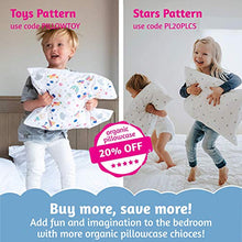 Load image into Gallery viewer, Organic Toddler Pillow & Pillowcase, Made in USA, 13X18, Soft, Hypoallergenic, Safe for Sensitive Skin & Allergies, Sulfate & Cruelty free, Machine Washable. Ideal for travel & daycare