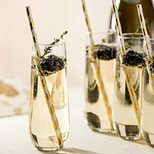 Load image into Gallery viewer, Libbey Stemless Champagne Flute Glasses, Set of 12, Clear, 8.5 oz -