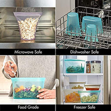 Load image into Gallery viewer, Zip Top Reusable 100% Platinum Silicone Container - Snack Bag Set of 2 - Clear