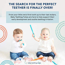 Load image into Gallery viewer, Baby Teething Tubes: Soft Silicone Teething Baby Toy for Babies 0+ Months - 7 inches long - Helps Soothe Teething Irritation - Durable, Safe Silicone - Hypoallergenic - Easy to Clean - Made in the USA