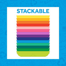 Load image into Gallery viewer, Re-Play Made in The USA Dinnerware Set - 3pk Divided Plates with Matching Utensils Set (True Blue)