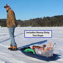 Load image into Gallery viewer, Flexible Flyer Winter Trek Large Pull Sled for Adults. Plastic Toboggan for Snow Sledding, Ice Fishing, Work