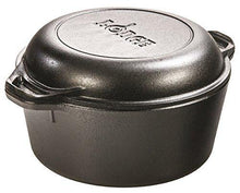 Load image into Gallery viewer, Lodge Pre-Seasoned Cast Iron Double Dutch Oven With Loop Handles, 5 qt - United States of Made