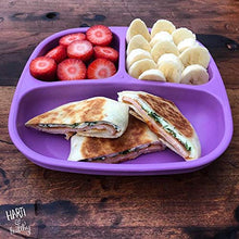 Load image into Gallery viewer, Re-Play Made in The USA Dinnerware Set - 3pk Divided Plates with Matching Utensils Set (Butterfly)