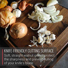 Load image into Gallery viewer, Large Walnut Wood Cutting Board Made in USA by Virginia Boys Kitchens - 20x15 American Hardwood Chopping and Carving Countertop Block with Juice Drip Groove - United States of Made