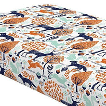 Load image into Gallery viewer, Carousel Designs Navy and Orange Woodland Animals Crib Sheet - Organic 100% Cotton Fitted Crib Sheet - Made in The USA - United States of Made