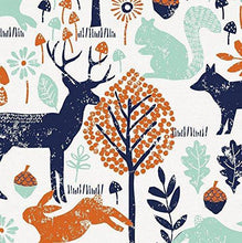 Load image into Gallery viewer, Carousel Designs Navy and Orange Woodland Animals Crib Sheet - Organic 100% Cotton Fitted Crib Sheet - Made in The USA - United States of Made