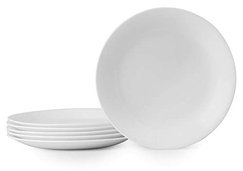 Corelle Winter Frost White Lunch Plates Set (8-1/2-Inch, 6-Piece, White)