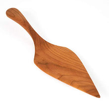 Load image into Gallery viewer, Handmade Wooden Pie Server- 11.5” Pie Slicer, Made in the USA with Pennsylvania Black Cherry Wood - Hand Carved Wooden Cake Server
