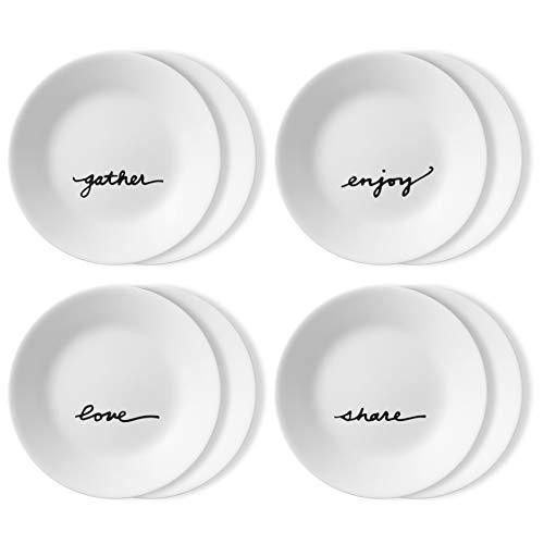 Corelle Chip Resistant 8 Pack Appetizer Plates, 8-Piece, Celebrations - United States of Made